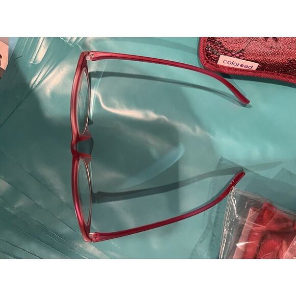 Betsey Johnson Pink Rim Eye Glasses Readers Lenses +2.50 Cat Eye Reading Glasses - Picture 2 of 5